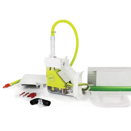 Aspen Silent+ Mini Lime 40L/h condensate pump with slimline ivory trunking.