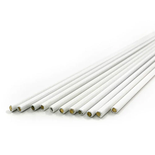 White flux-coated 6% silver brazing rod 1.6mm x 500mm single rod for copper and brass pipe joining.