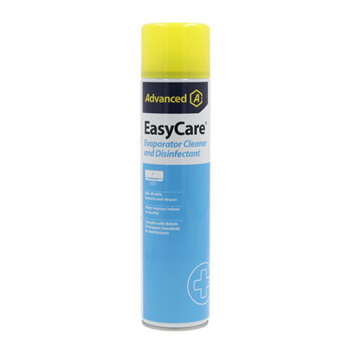 Advanced EasyCare biocidal aerosol evaporator coil cleaner and disinfectant spray for AC systems.