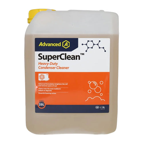 Advanced SuperClean 5L heavy-duty foaming outdoor condenser coil cleaner.