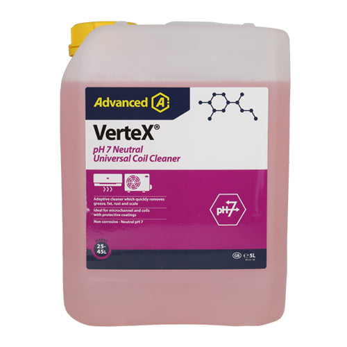 Advanced VerteX 5L pH 7 neutral universal coil cleaner for microchannel and coated coils.
