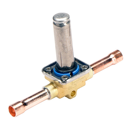 Danfoss EVR 3 3/8-inch ODF solder normally closed solenoid valve body for commercial refrigeration.