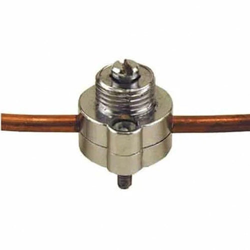 DiversiTech DLT-4G 1/4-inch OD refrigerant line tap saddle valve for copper refrigeration lines.