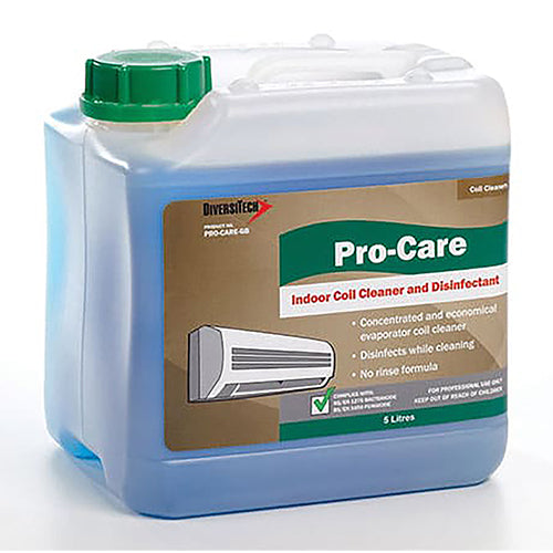 DiversiTech Pro-Care 5L indoor evaporator coil cleaner and disinfectant for air conditioning systems.