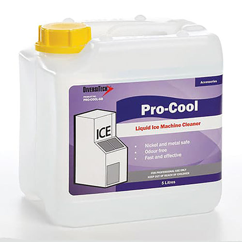 DiversiTech Pro-Cool 5L nickel-safe liquid ice machine cleaner for removing limescale and scale.