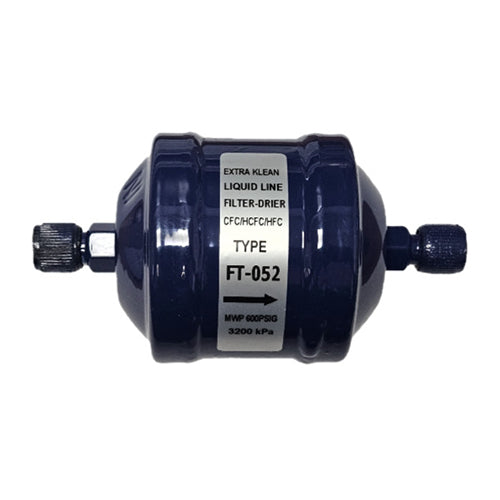 Extra Klean 1/4-inch flare solid block core liquid line filter drier for HVAC/R systems.