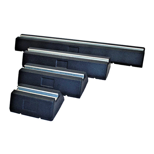 Generic 1000mm heavy-duty anti-vibration rubber support foot with galvanised strut channel.