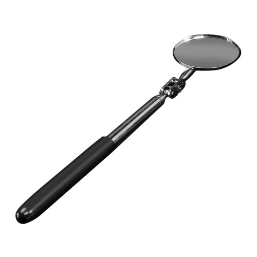 Hilmor M-2 2-1/4 inch circular telescopic inspection mirror with extendable 10 to 14 inch reach.