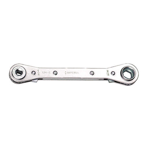Imperial 124-C straight hex and square combination refrigeration ratcheting wrench.