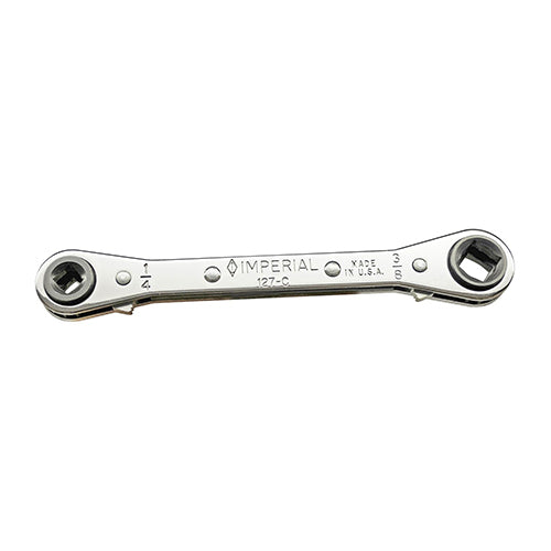 Imperial 127-C straight square drive refrigeration ratcheting service wrench.