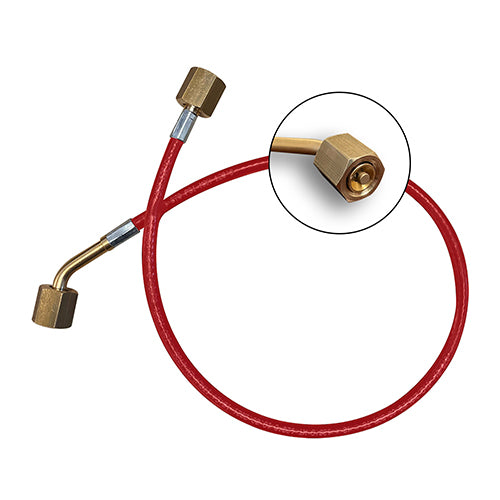 Generic 1000mm red thermoplastic capillary pressure hose with straight to 90-degree elbow fittings for HVAC.