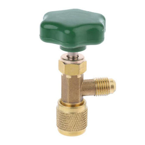Universal CT-341 refrigerant can tap valve with 1/4-inch SAE male flare outlet for disposable canisters.